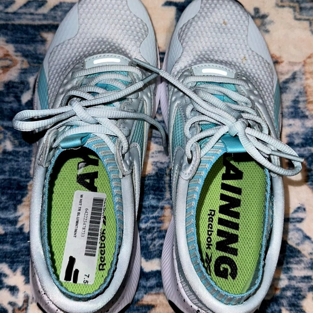 Women's Reebok HIIT TR Cross Training Shoe Chalk Blue/Neon Mint/ White